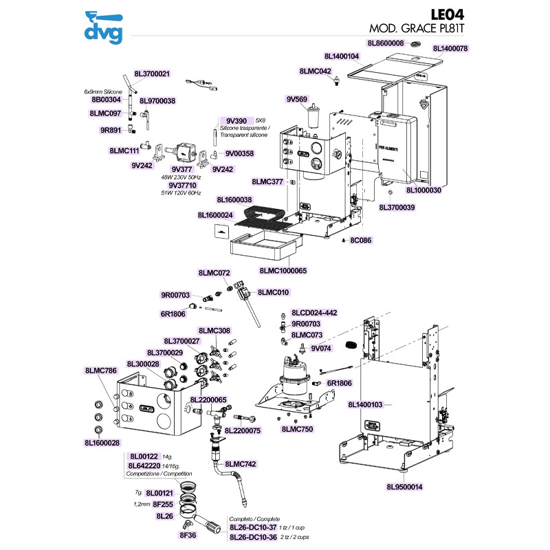 LELIT D.57MM PORTAFILTER BODY POLISHED Spare parts coffee machines